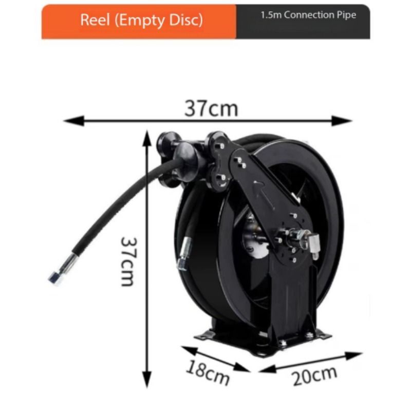 Reel Oil - 1.5m 고압 오일 호스가 있는 빈